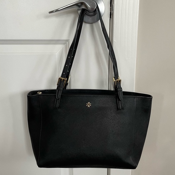 Tory Burch Handbags - Tory Burch York Buckle Leather Tote Black Large